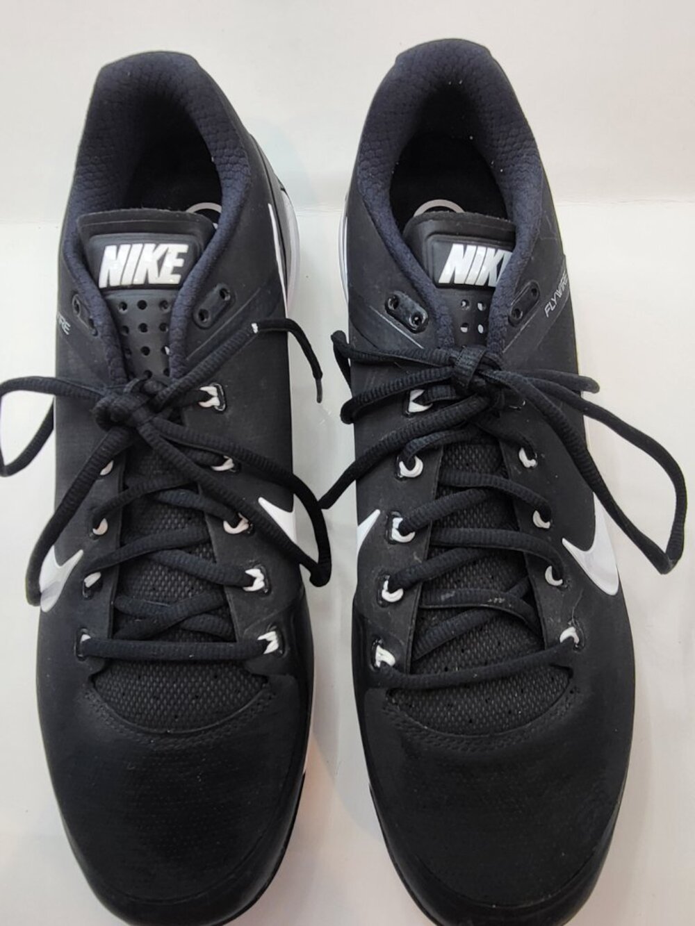 Nike Air Clipper Metal Baseball Cleats Black White Men's Size 11 Flywire